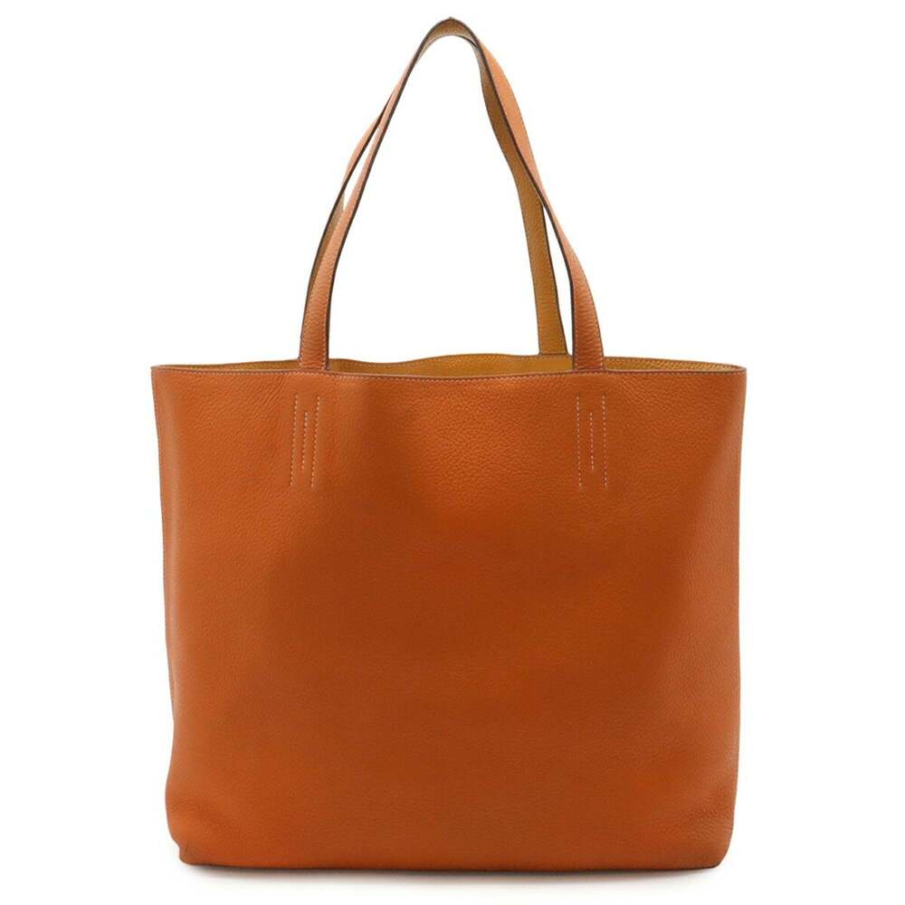 HERMES Double Sens 45 Tote Bag, Reversible, Taurillon Clemence Leather, Black... - Picture 2 of 9